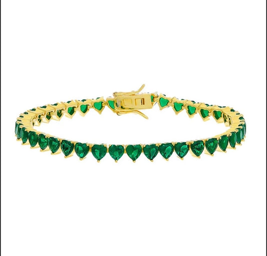 Mena Heart Tennis Bracelet